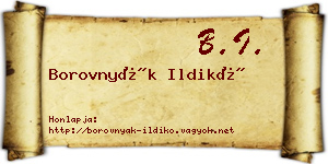 Borovnyák Ildikó névjegykártya